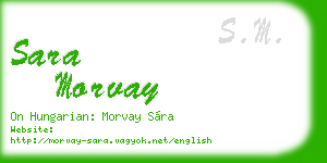 sara morvay business card